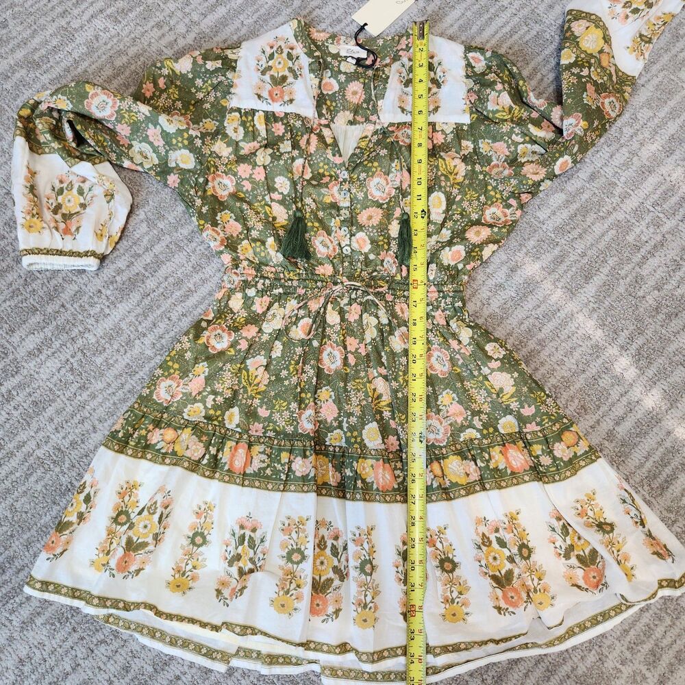 Elan women's Bohemian tiered long sleeve mini dress size M - Picture 10 of 11